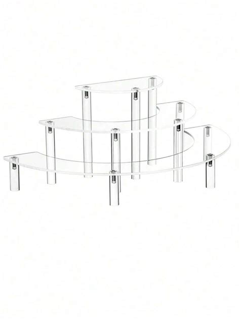 3-Tier Acrylic Half Moon Display Stand For Storing And Exhibiting ...