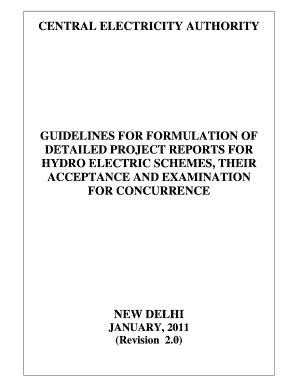 Guidelines For Formulation Of DPR For Hydro Electric Schemes ... - Fill ...
