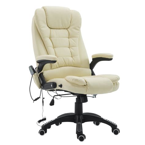 Buy HomCom High Back Faux Leather Adjustable Heated Executive Massage ...