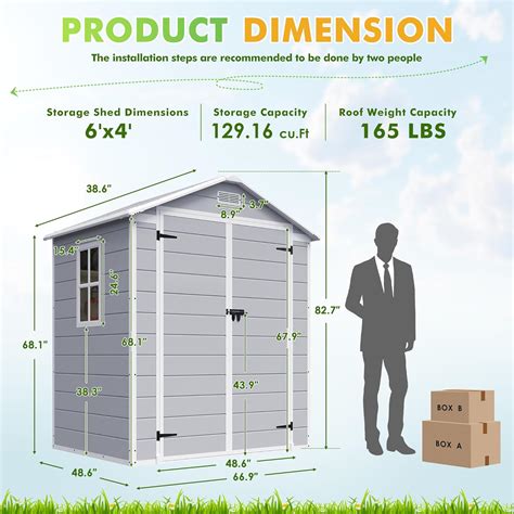 Devoko Outdoor Storage Shed, 6x4 FT Plastic Resin India | Ubuy