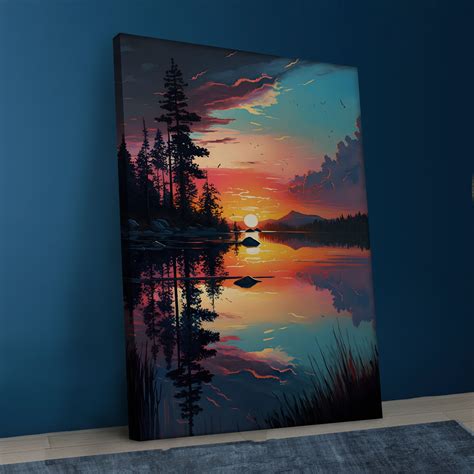 Golden Hour Meadows - Landscape Canvas Wall Art Painting Prints ...