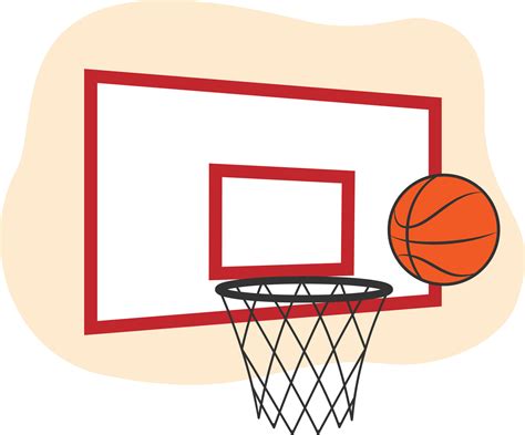 Clip Art Basketball, Hoop and Board, Hand Drawn Vector Illustration ...