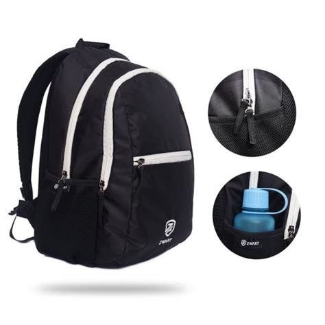 Zwart ZILLION-WH 20L Black and White Laptop Backpack – Zwart
