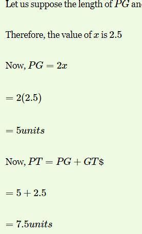 point G is the centroid of triangle pqr and seg Rs is a median and if ...