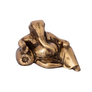 Buy eCraftIndia Lord Ganesha with Masand Brass Showpiece (9 cm x 4 cm x ...