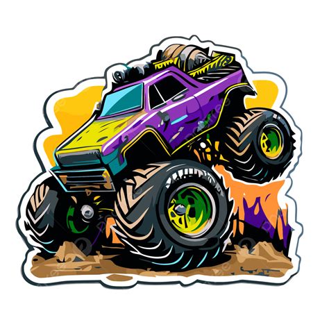 Purple Monster Truck Decal Clipart Vector, Truck Clipart, Monster ...