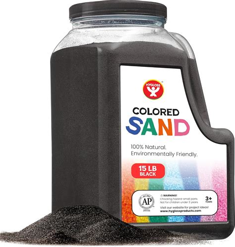 Amazon.com: Hygloss Colored Sand for Crafts – 15 lb Bottle, Black – Vibrant Colorful Fine ...