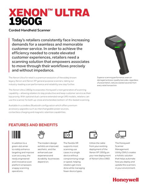 Honeywell Xenon Ultra 1960G 2D-SR BLK SCAN-ONL - 1960GSR-2-R