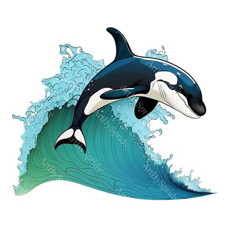 Orca Splash Water Wave PNG Clipart,transparent Animal Floral Print Kids ...