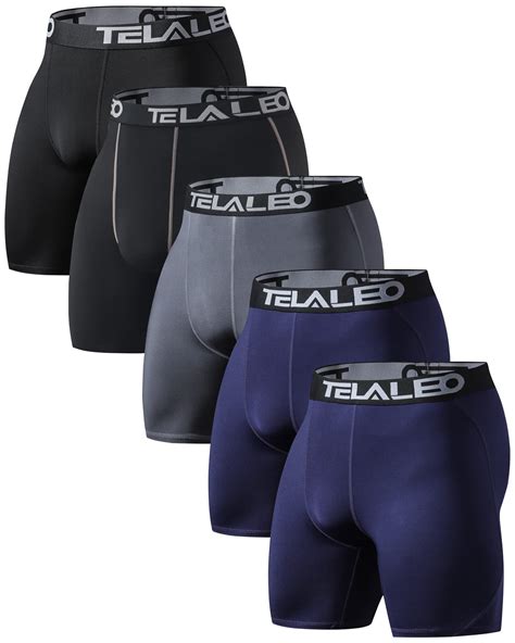 TELALEO 5 Pack Compression Shorts for Men Spandex Sport Shorts Athletic ...