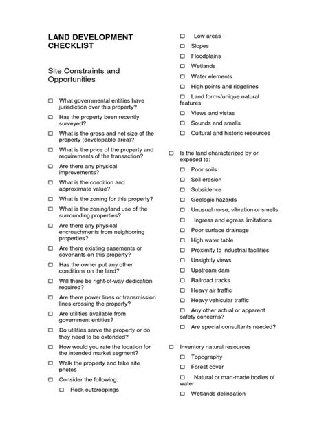 Land Development Feasibility Study Checklist 的图像结果