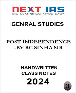 NEXT IAS - Genral Studies - Post Independance - By - RC Sinha Sir ...