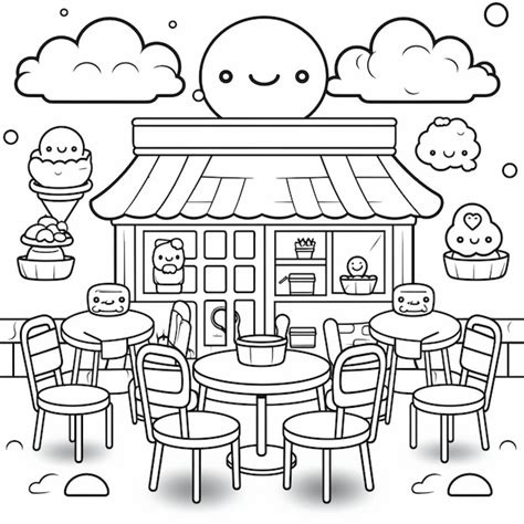 Restaurant Coloring Pages 的图像结果