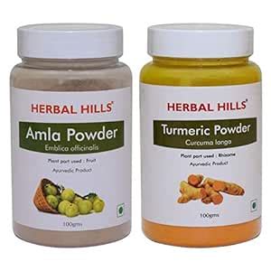 Herbal Hills Amla and Turmeric Powder 100 gms each Natural Blood ...