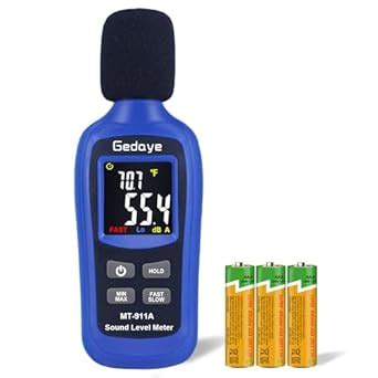 Noise Decibel Meter, Gedaye Digital Sound Level Meter & Thermometer ...