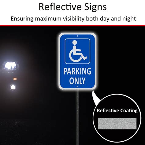 Reflective Handicap Parking Signs 18x12 Aluminum 2-Pack Reserved ...