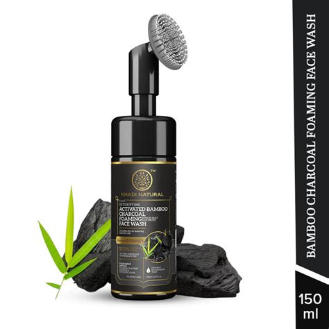 Khadi Natural Activated Bamboo Charcoal Foaming Face Wash with In- Bui
