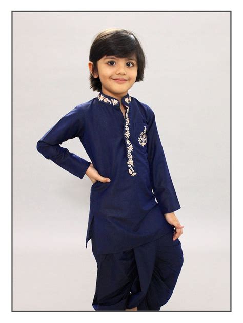 Pear Bear Navy Midnight Dhoti Kurta Set