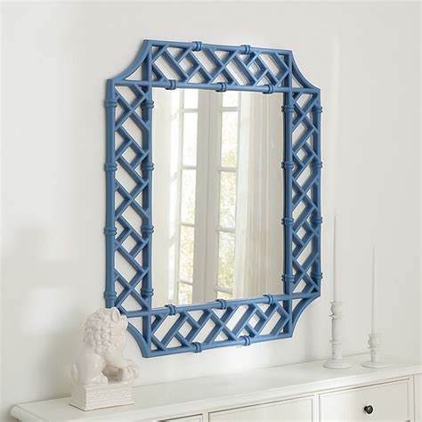 Lily Mirror with Bamboo Details & Fretwork Frame