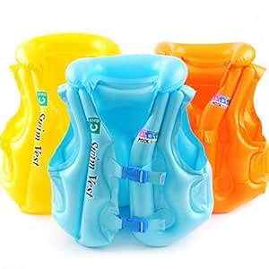 Children's Life Jackets PVC Inflatable Armpit Pure Color Float Vest ...