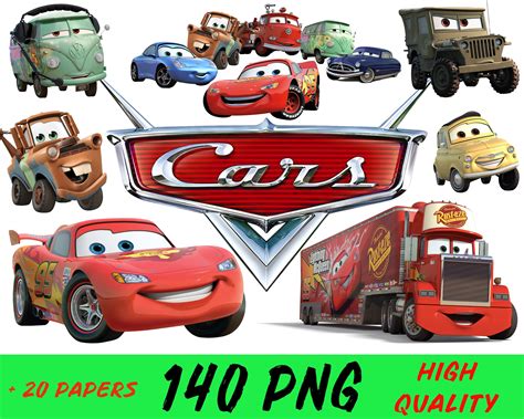 Cars PNG Lightning Mcqueen Cars Digital Paper Cars PNG - Etsy UK
