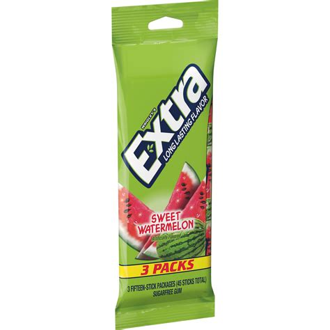 Extra Watermelon Sugar Free Chewing Gum – 15 ct (3 Pack)