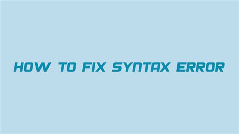 How to Fix Script Syntax Errors 的图像结果