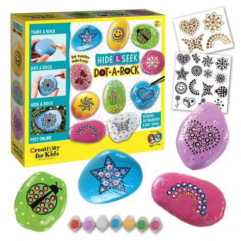 Creativity for Kids Hide and Seek Dot A Rock- Child, Beginner Craft Kit ...