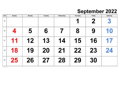 September 2025 Calendar | Free Printable PDF, XLS and PNG
