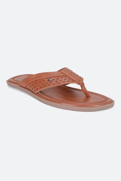 Buy Men Brown Solid Flip Flops Online - 746646 | Louis Philippe
