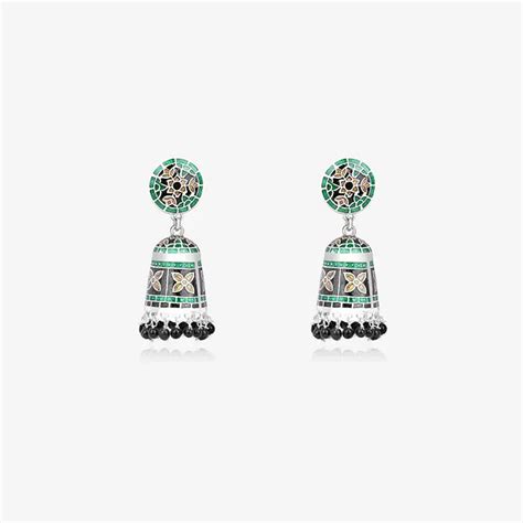 Regal Flower Jhumka - Touch925 Silver Jewellery
