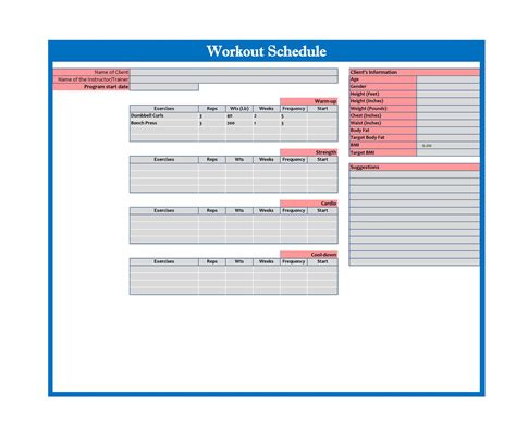 Strength Training Program Template 的图像结果