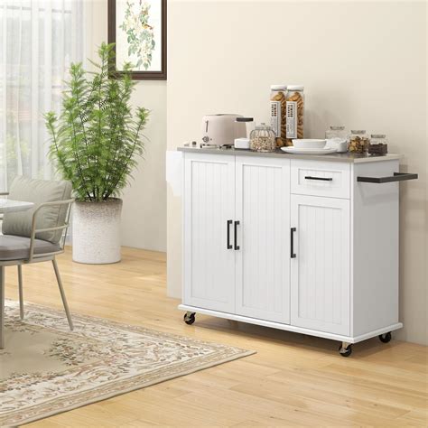 HOMCOM Kitchen Island with Storage, Rolling Kitchen India | Ubuy