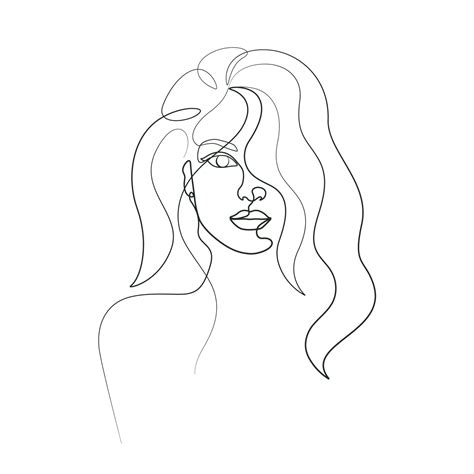 One line art lady elegant linear drawing 12203176 Vector Art at Vecteezy