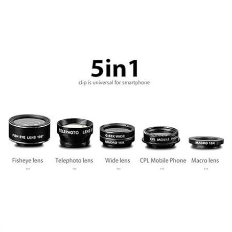 ADCOM 5 in 1 Camera Lens Kit - Universal Clip-On All Smartphone Travel ...