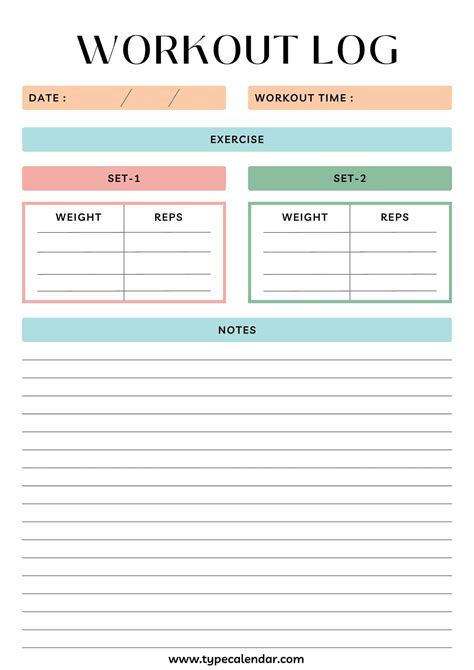 Exercise Log Excel Template 的图像结果