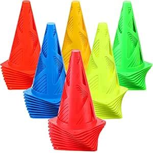 60 Pieces Plastic Agility Cones, 9 Inch Indoor Outdoor Training Sport ...
