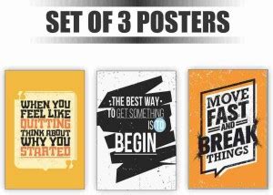 Combo Pack Motivational quotes Poster ,Set of 3 Paper Print - Quotes ...