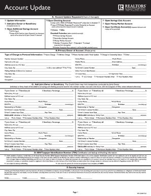 Fillable Online A: Account Updates Requested (Check all that apply) Fax ...