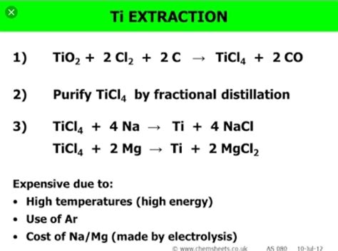 When sodium reacts with titanium chloride (ticl4),sodium chloride(nacl ...