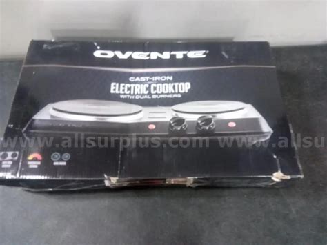 OVENTE Electric Countertop Double Burner 1700W Cooktop | AllSurplus ...