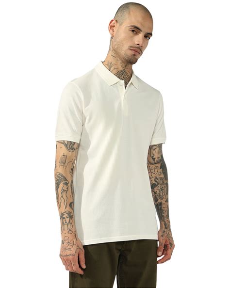 Cotton Pique Regular Fit Polo Tshirt With Flag Label On The Sleeve
