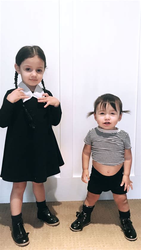 Wednesday Addams and Pugsley Addams toddler Halloween Costume, Addams ...