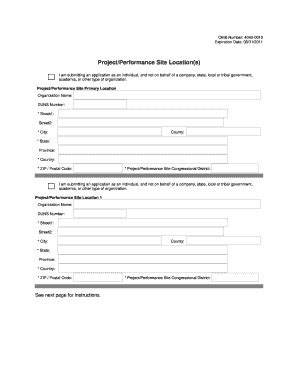 Project/Performance Site Location Instructions - Fill and Sign ...