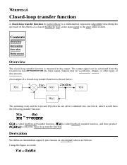 Image result for Closed Loop Transfer Function Formula