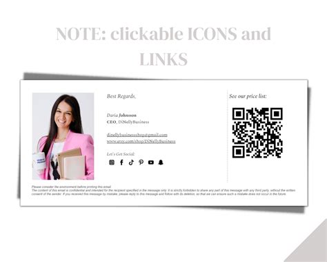 Editable Email Signature Template With QR Code, Editable Google Docs ...