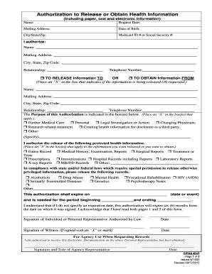 Blank Hipaa Authorization Form - Fill and Sign Printable Template Online