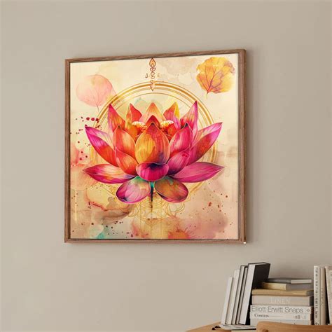 Large Framed Canvas Painting Lotus Floral Wall Art Print, Decorative M ...