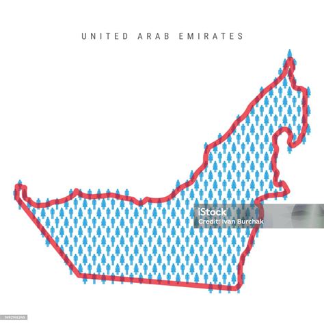United Arab Emirates Population Map Stick Figures Uae People Map Pattern Of Men And Women Flat ...