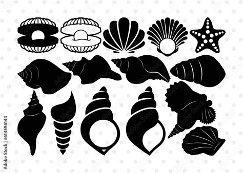 Seashell Silhouette, Seashell SVG, Shell Svg, Scallop Fish Svg, Cockle ...
